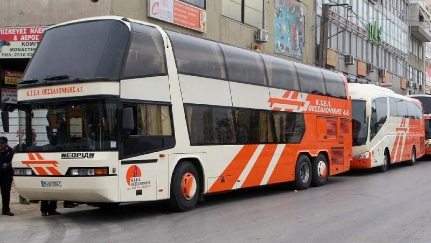 Λεωφορείο του ΚΤΕΛ Θεσσαλονίκης έπεσε σε χαντάκι