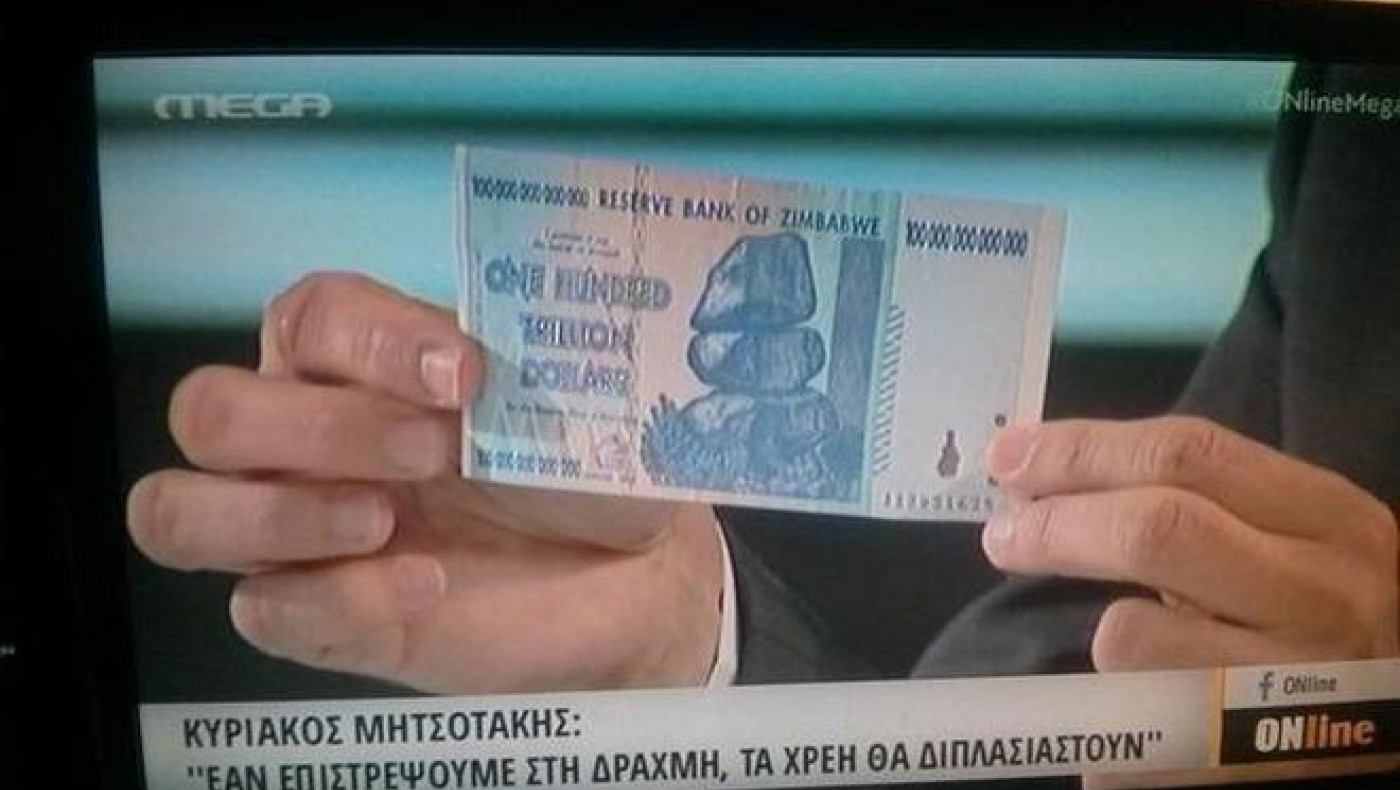 Με χαρτονομίσματα Ζιμπάμπουε βγήκε σε τηλεοπτική εκπομπή ο Κυριάκος Μητσοτάκης 