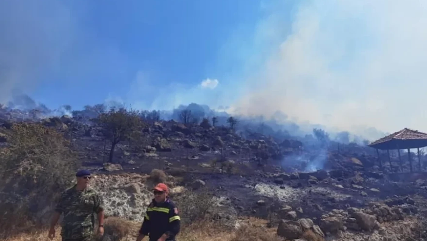 Φωτιά στη Λέσβο - Μάχη να μην πλησιάσει στο δάσος