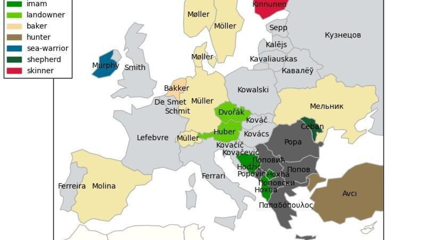 Tα πιο κοινά επώνυμα της Ευρώπης - Προέρχονται όλα από επαγγέλματα!