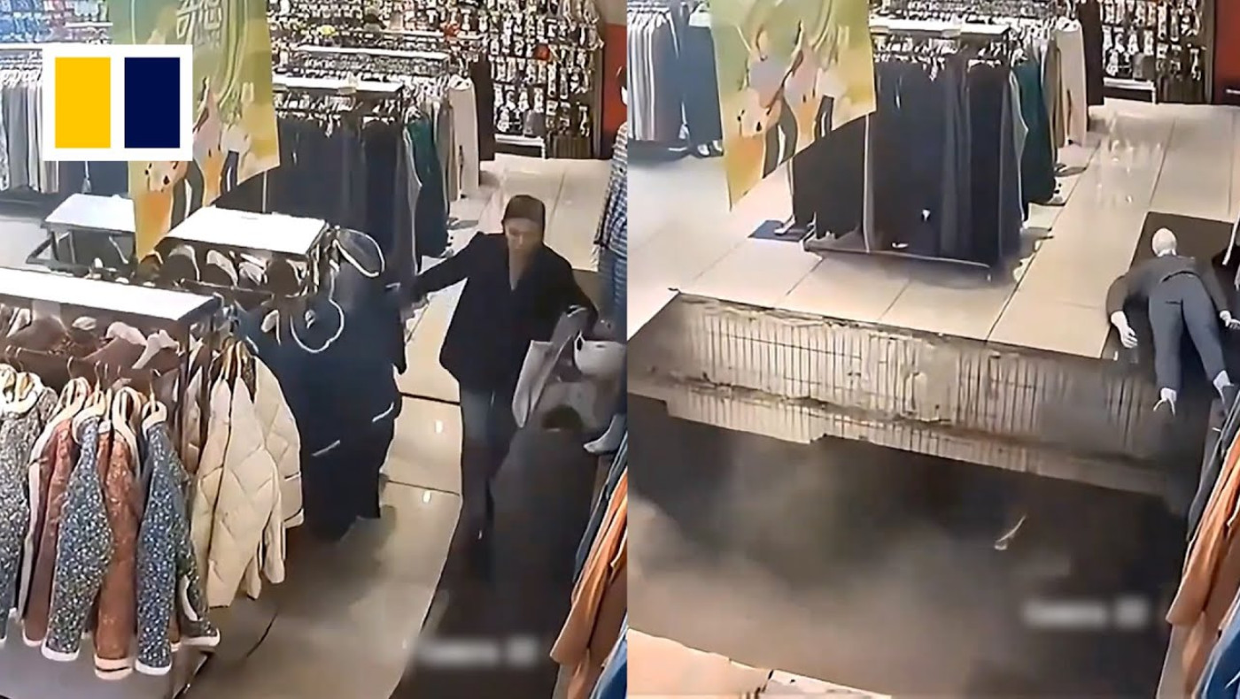 Κίνα: Κατέρρευσε το πάτωμα καταστήματος-Στο κενό δύο άνθρωποι (Βίντεο-σοκ)