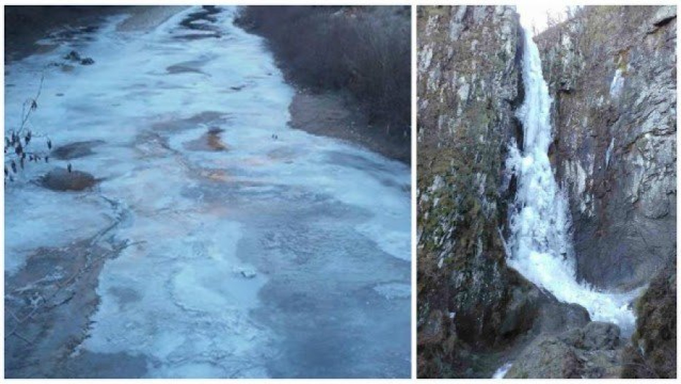 Ξάνθη: Πάγωσε ο καταρράκτης του Λειβαδίτη και ο Κόσυνθος! (ΦΩΤΟ)