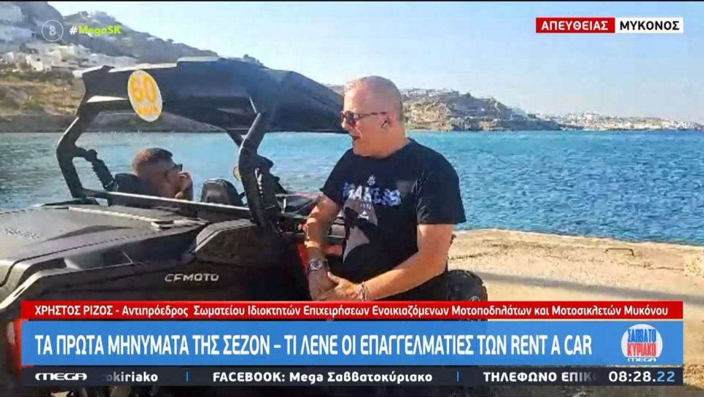 Από τη Μύκονο στο MEGA με φανέλα Ηρακλή