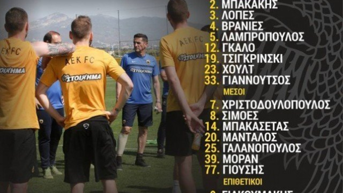 Με 21 παίκτες η       αποστολή της ΑΕΚ       για τον τελικό (pic)