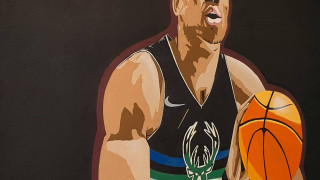 Το γκράφιτι του Γιάννη Αντετοκούνμπο στην Καλαμαριά