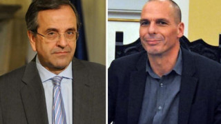 Στη Θεσσαλονίκη για την γενική συνέλευση του ΣΒΒΕ, Βαρουφάκης και Σαμαράς 