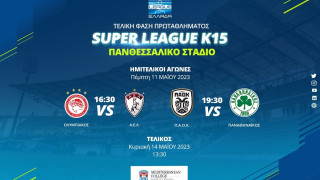 Ελληνικό πρωτάθλημα υποδομής Κ15 - Α' Ημιτελικός: Ολυμπιακός-ΑΕΛ