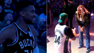 Ονειρεμένη πρόταση γάμου με φανέλα... Αντετοκούνμπο στη μέση του γηπέδου