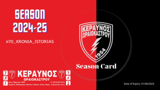 Τα εισιτήρια διαρκείας του Κεραυνού Ωραιοκάστρου