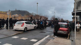 Σοσιεδάδ-ΠΑΟΚ: Ασπρόμαυρη λαοθάλασσα στο κέντρο του Σαν Σεμπαστιάν