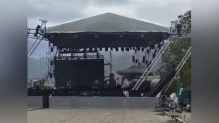 Ιωάννινα: Η στιγμή της κατάρρευσης της σκηνής-Ακυρώθηκε η συναυλία Βίσση-Ρέμου (vid)