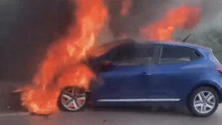 Σαμσουνσπόρ: Τυλίχθηκε στις φλόγες το αυτοκίνητό του Άντονι Μουσάμπα