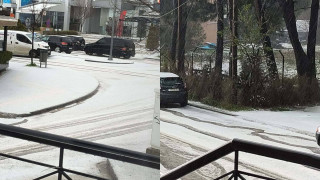 Χαλκιδική: «Άσπρισε» ο Πολύγυρος μετά από έντονη χαλαζόπτωση