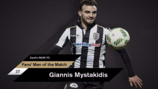 Fans' Man of the Match του αγώνα με την Ξάνθη ο Μυστακίδης