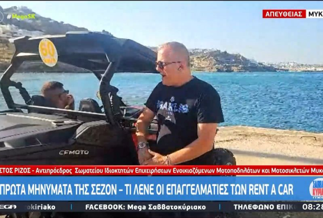 Από τη Μύκονο στο MEGA με φανέλα Ηρακλή